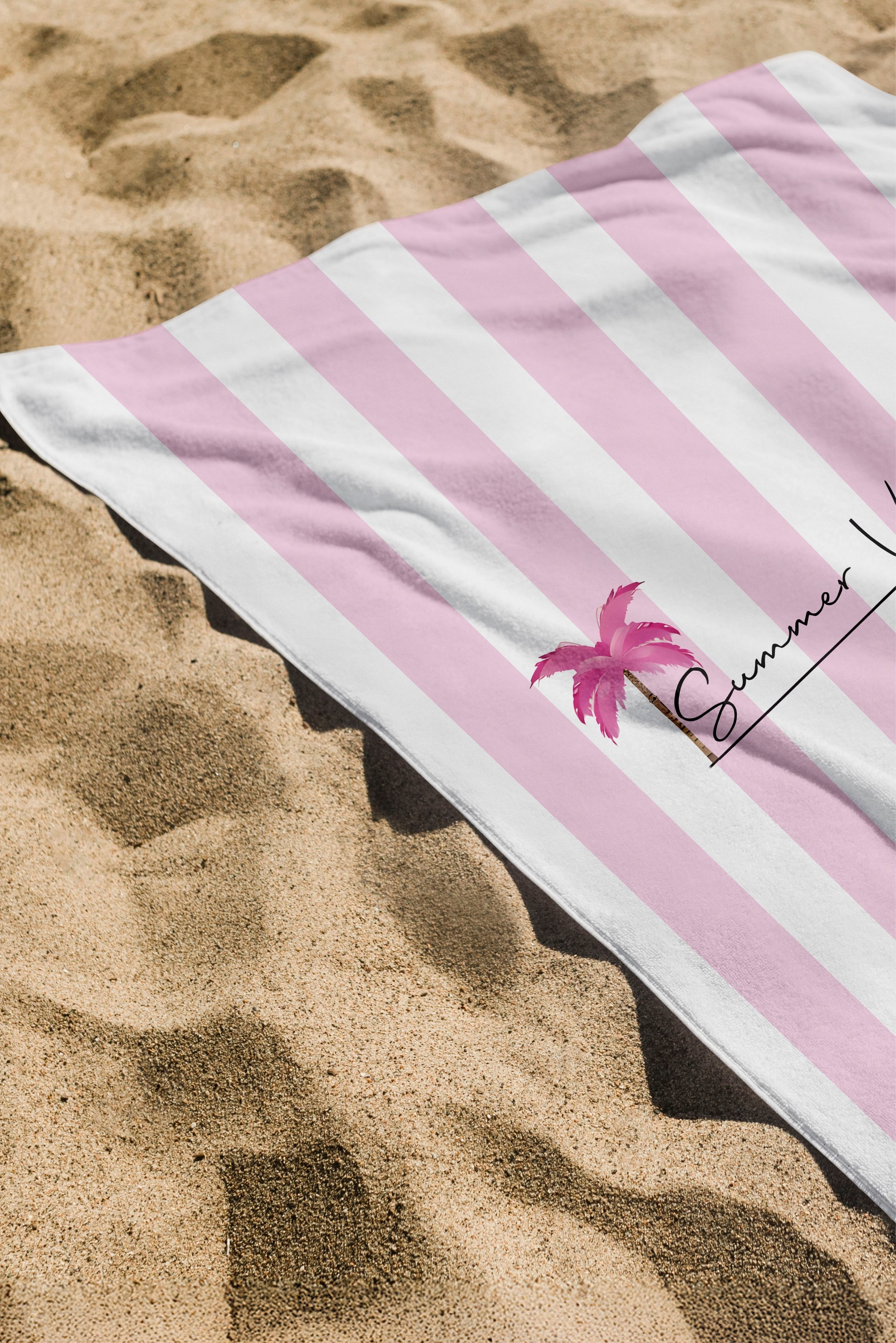 Kadın Pembe Summer Vibes Plaj Havlusu