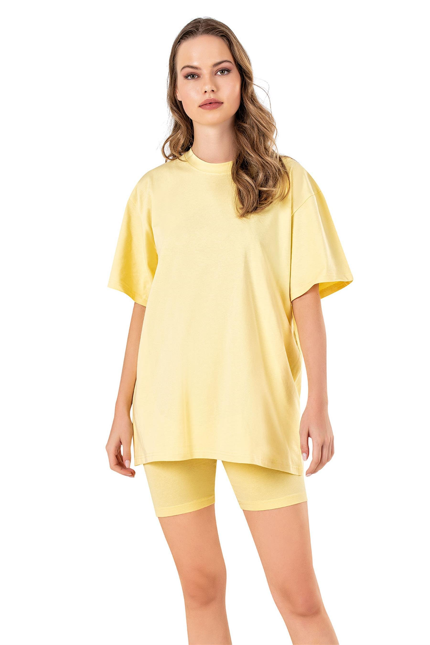 Kadın Sarı Oversize T-shirt