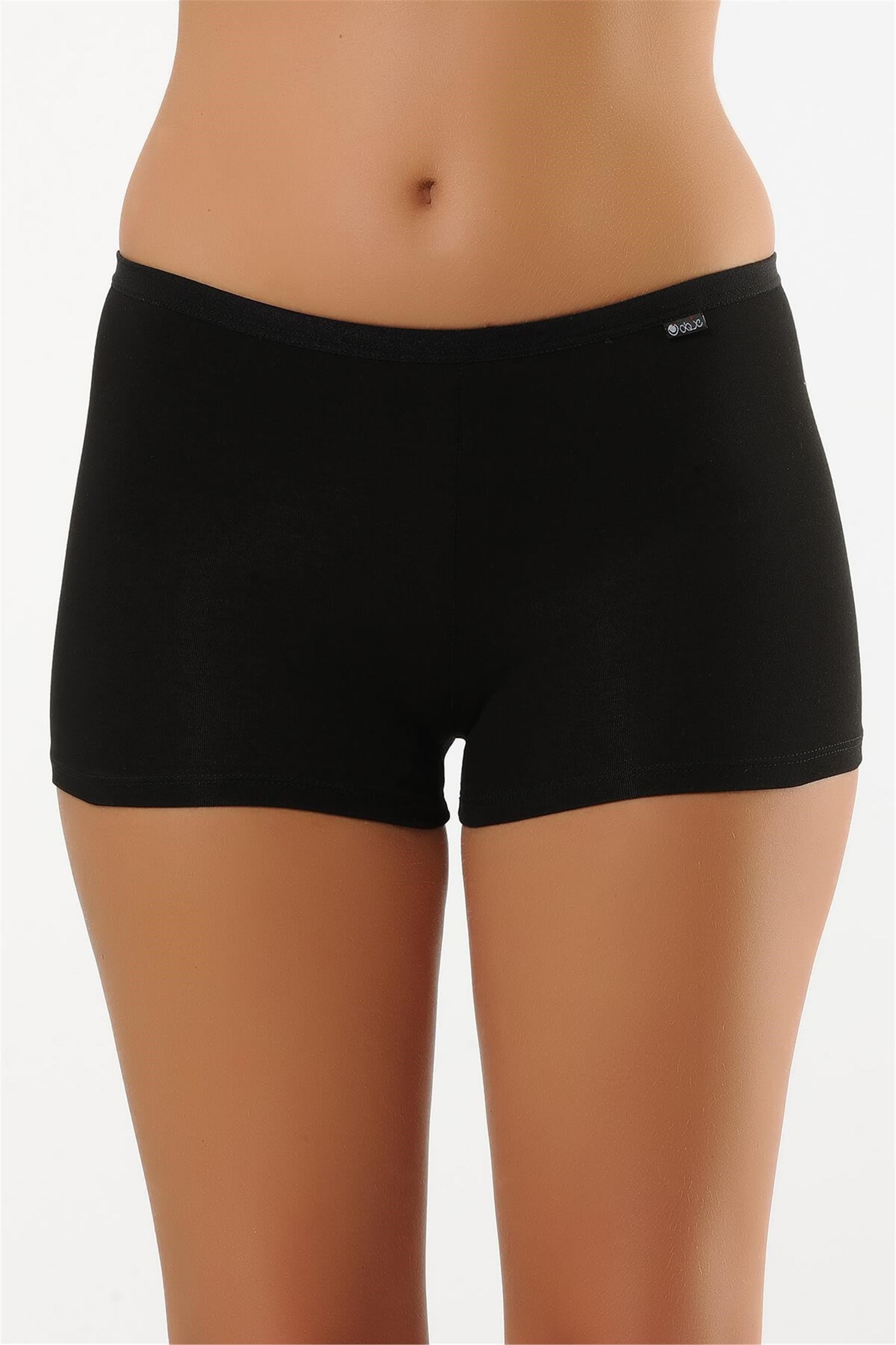 Kadın Siyah Likra Cotton Boxer