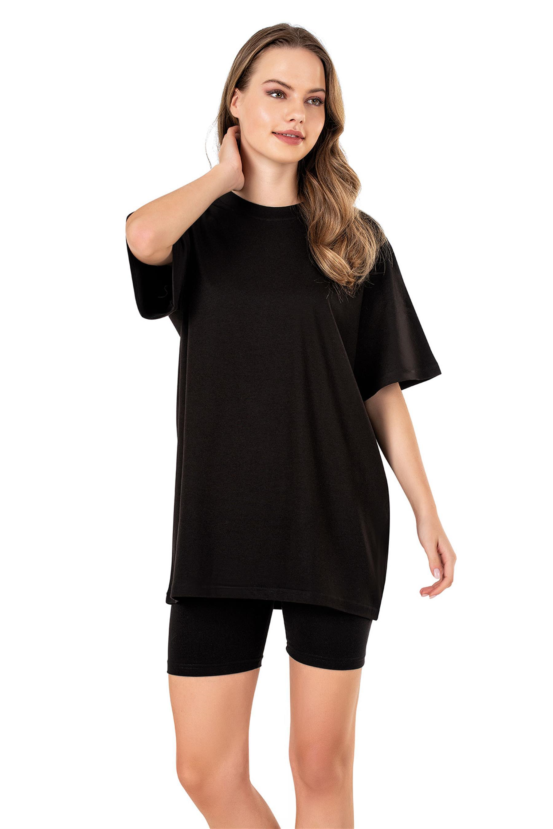 Kadın Siyah Oversize T-shirt