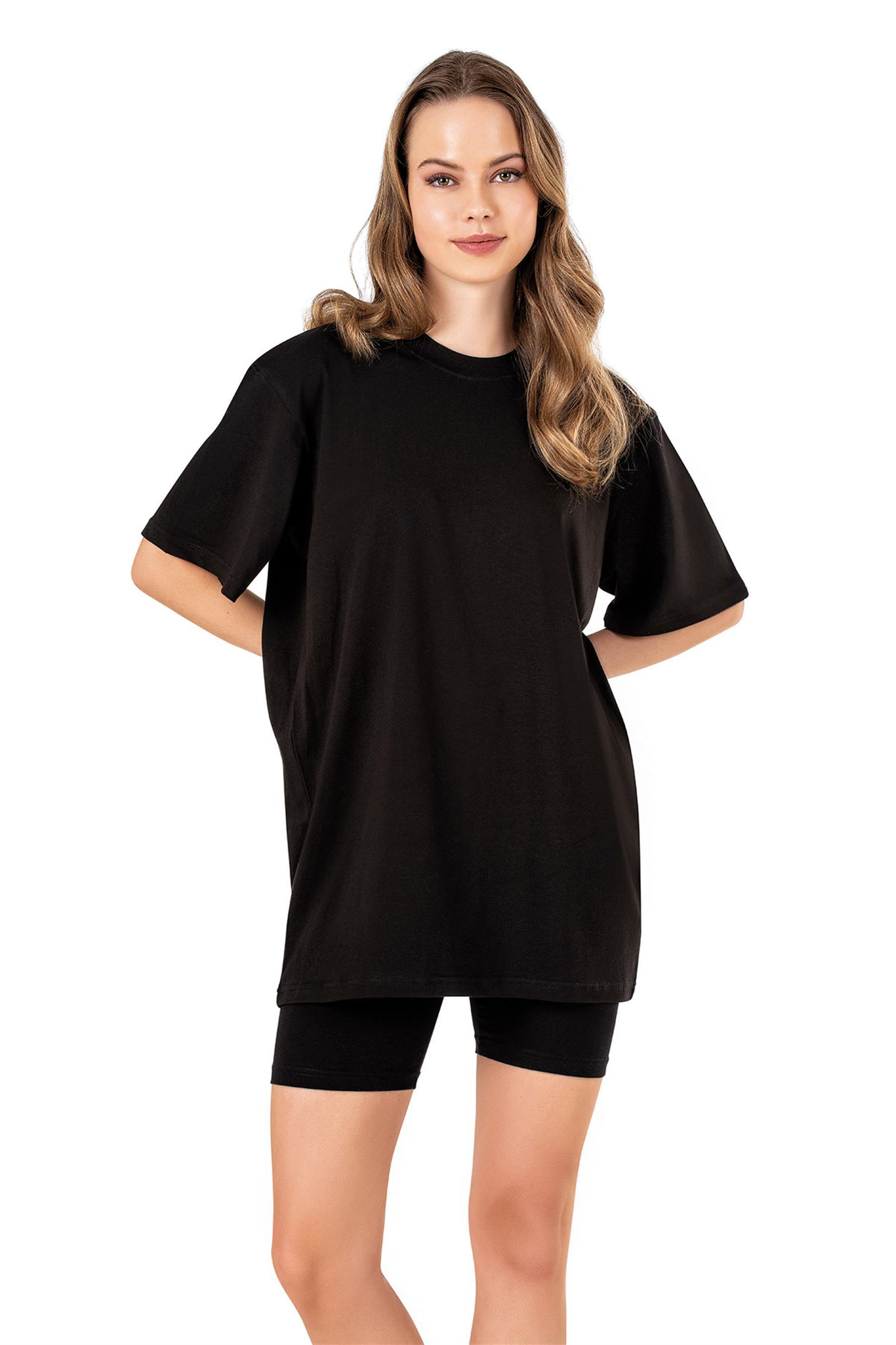Kadın Siyah Oversize T-shirt