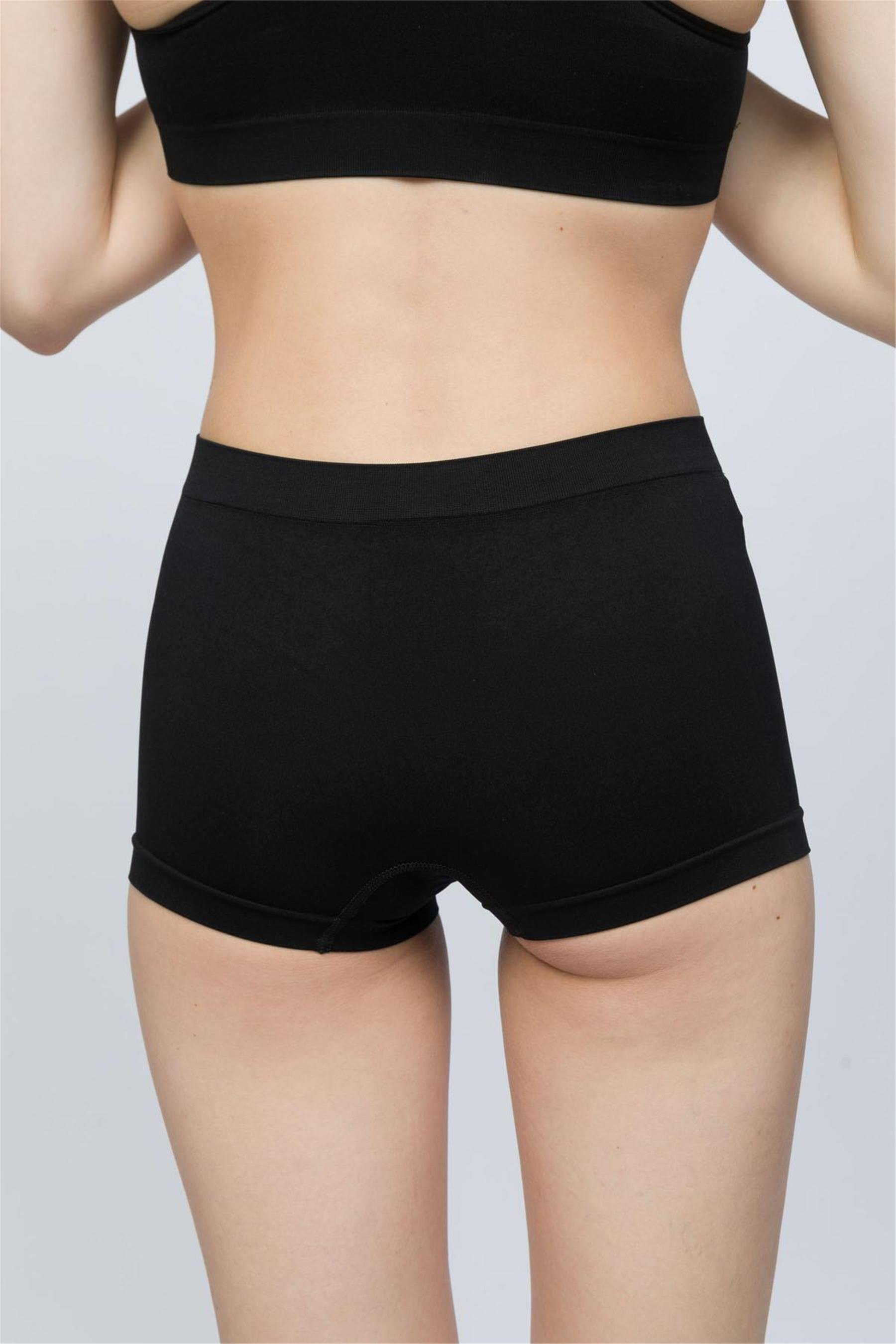 Kadın Siyah Seamless Boxer 