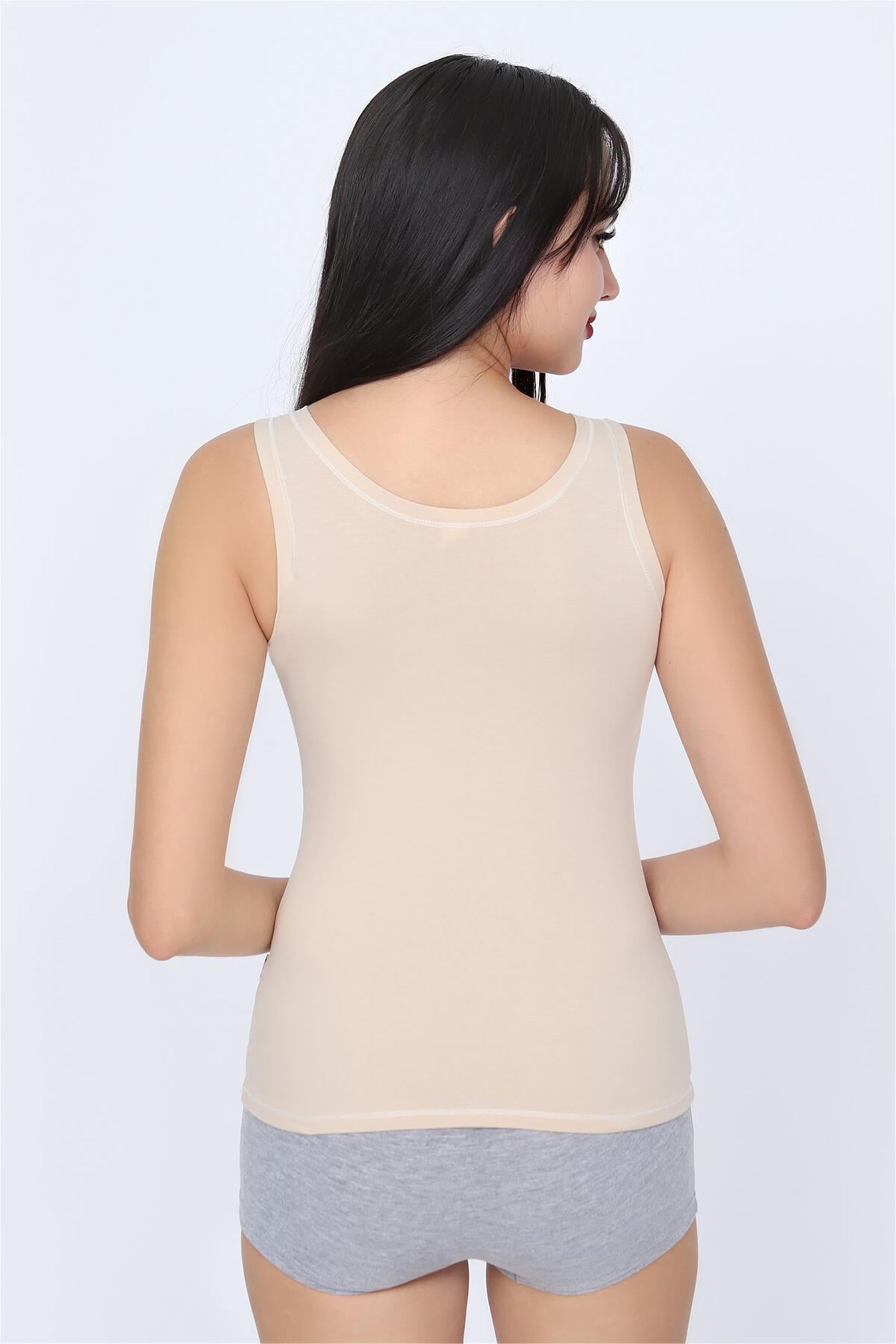 Kadın Ten Cotton Geniş Askılı Atlet