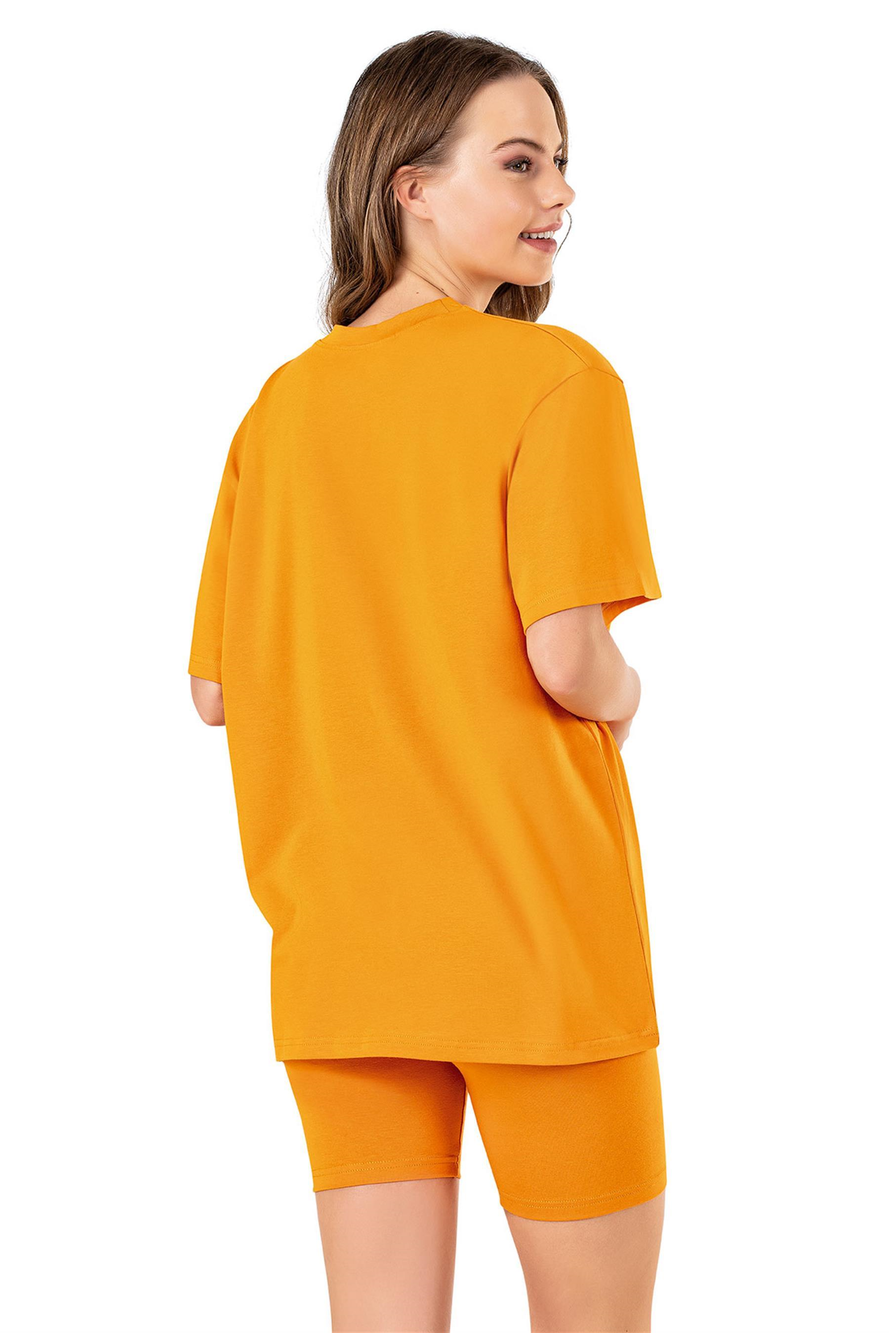 Kadın Turuncu Oversize T-shirt