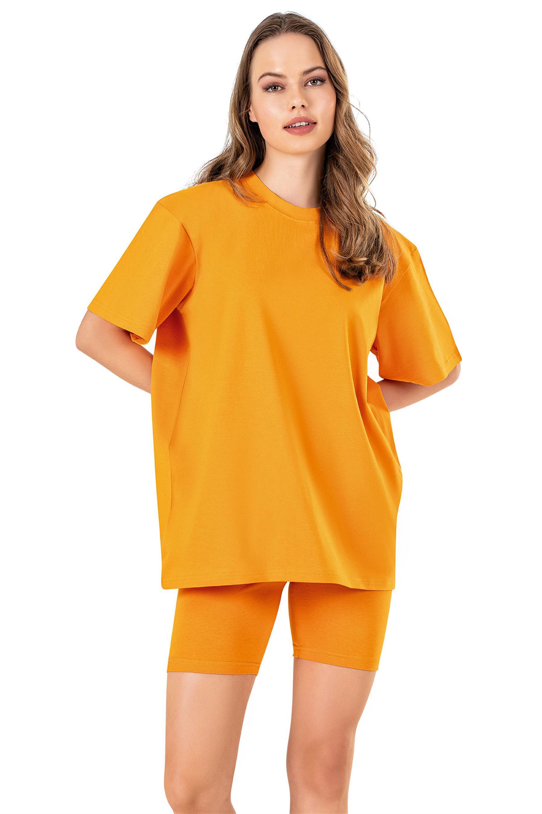 Kadın Turuncu Oversize T-shirt
