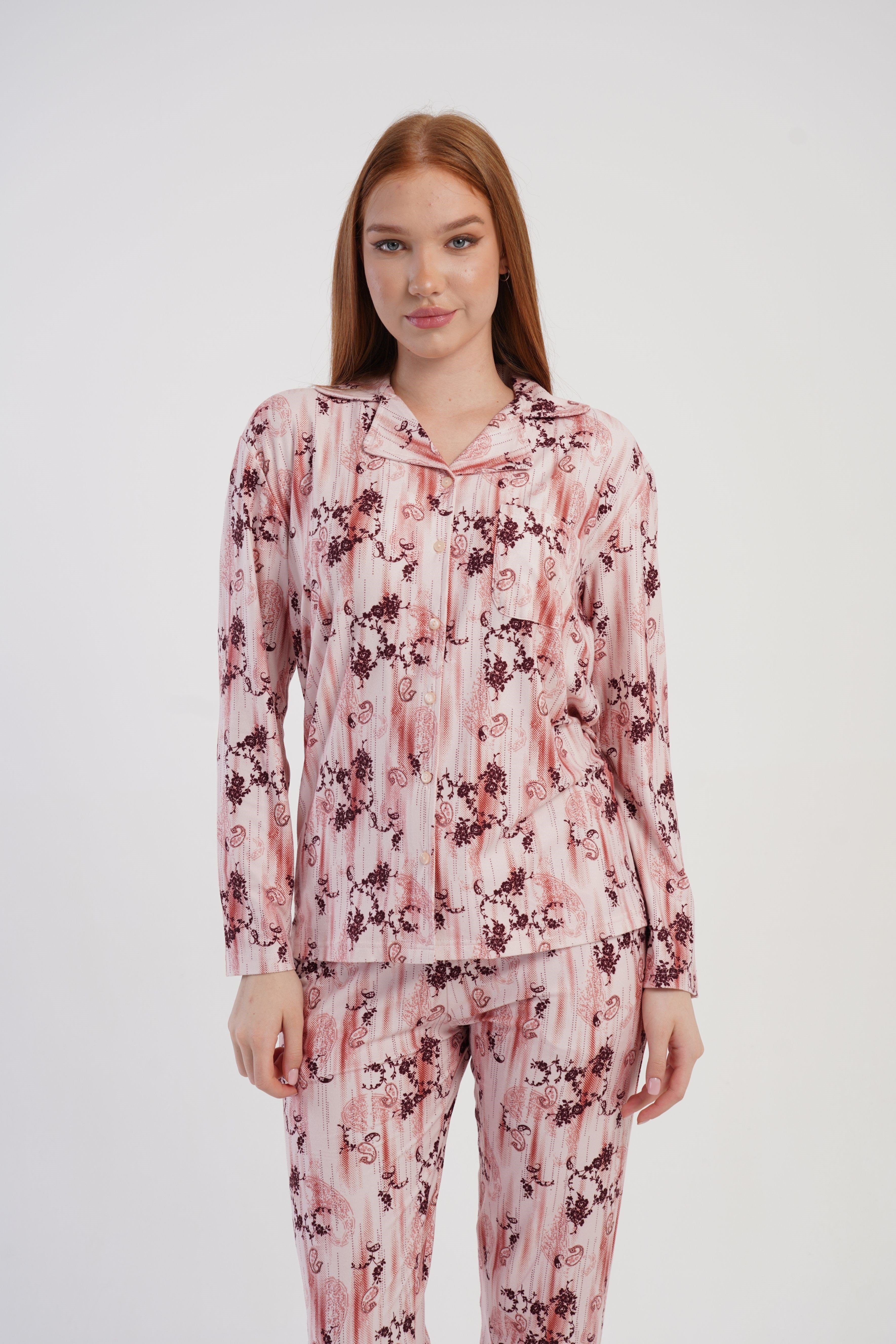 Kadın Uzun Kol Pijama Üstü