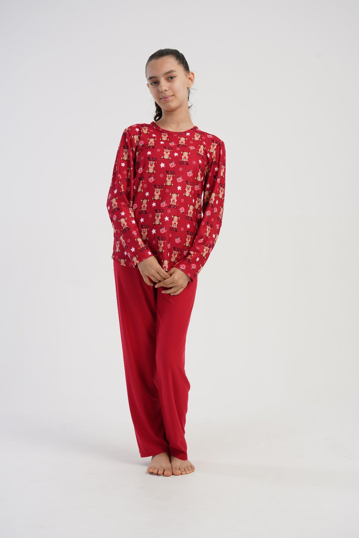 Kız Çocuk Kırmızı Marla Pijama Altı