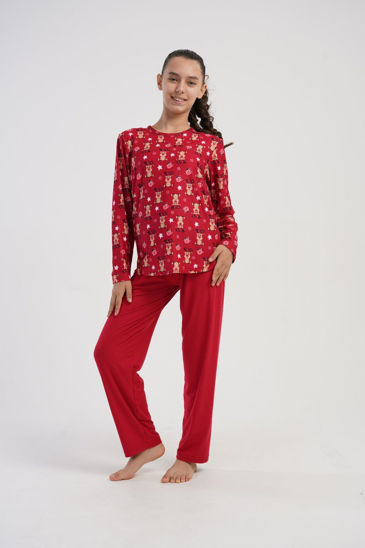 Kız Çocuk Kırmızı Marla Pijama Altı