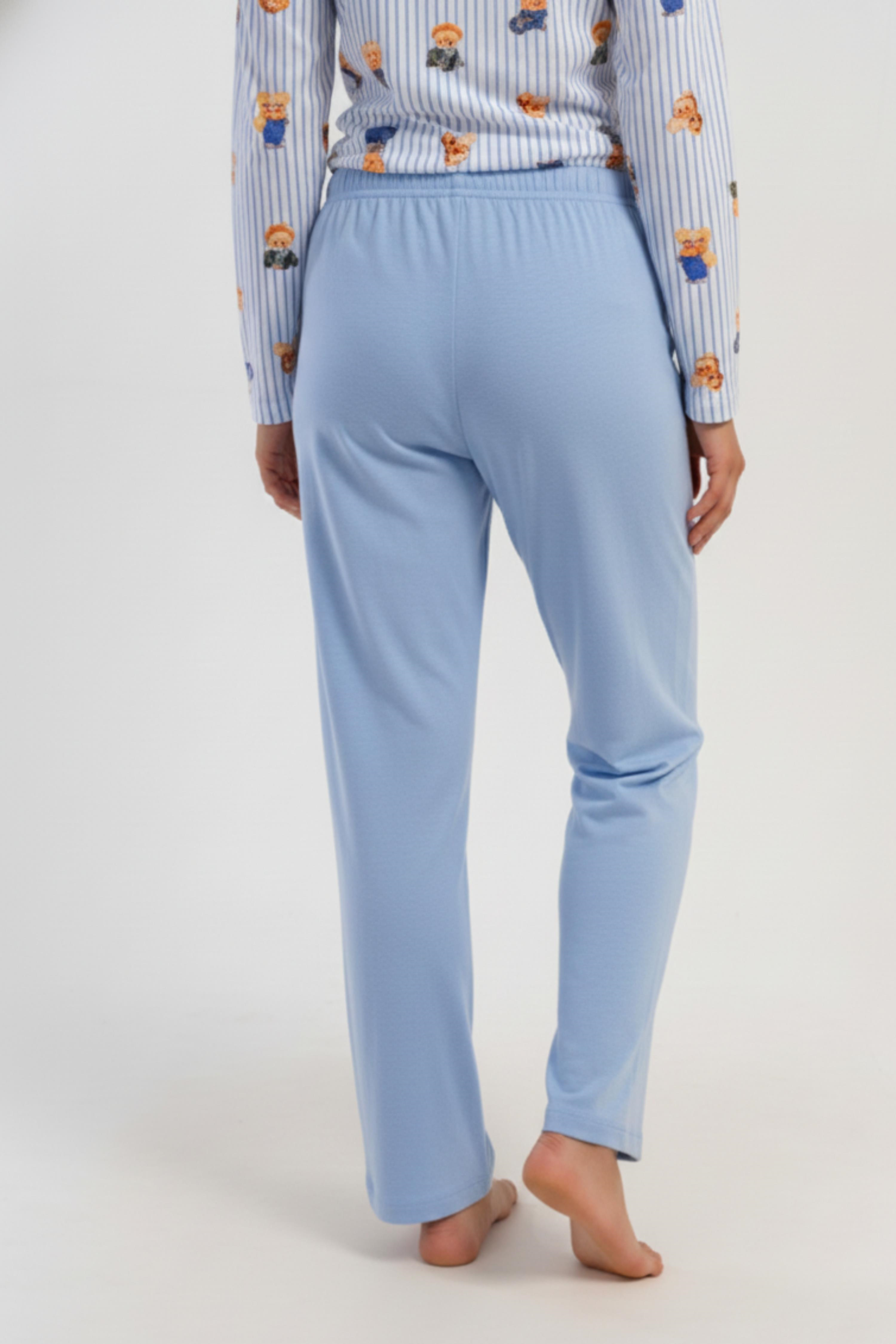 Kız Çocuk Mavi Likra Polyvıscon Pijama Altı
