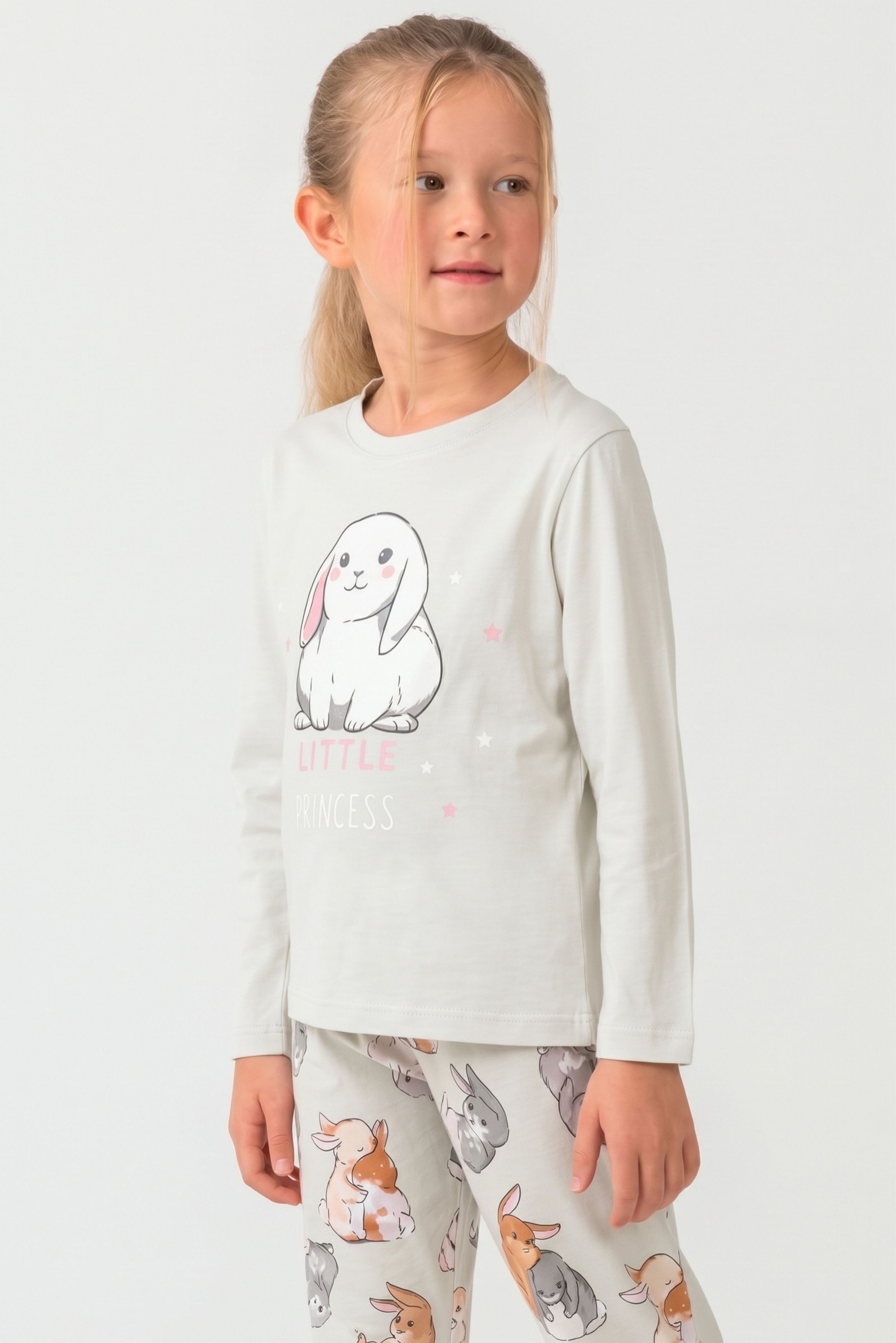 Kız Çocuk Soft Yeşil Garson Pijama Üstü