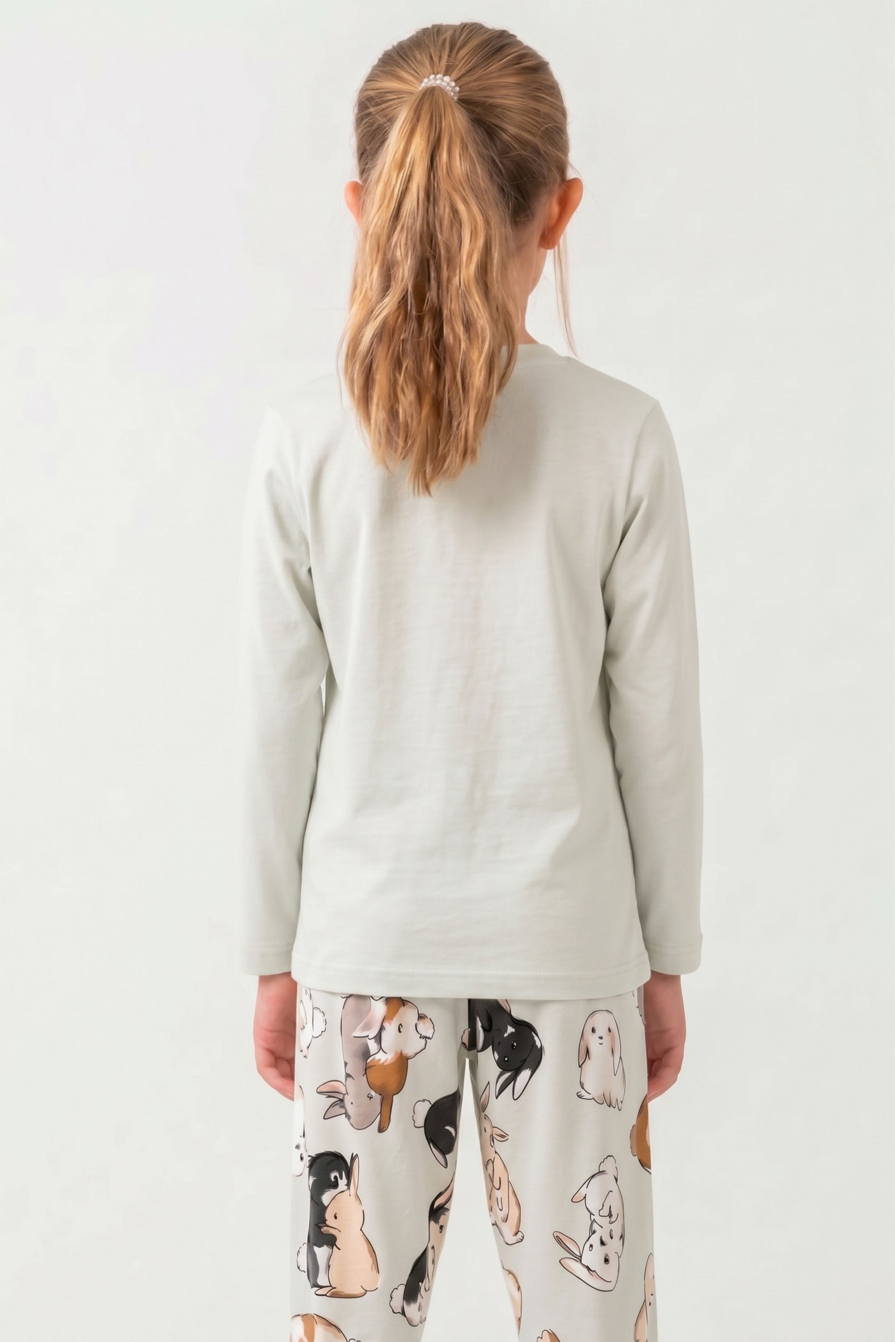 Kız Çocuk Soft Yeşil Garson Pijama Üstü