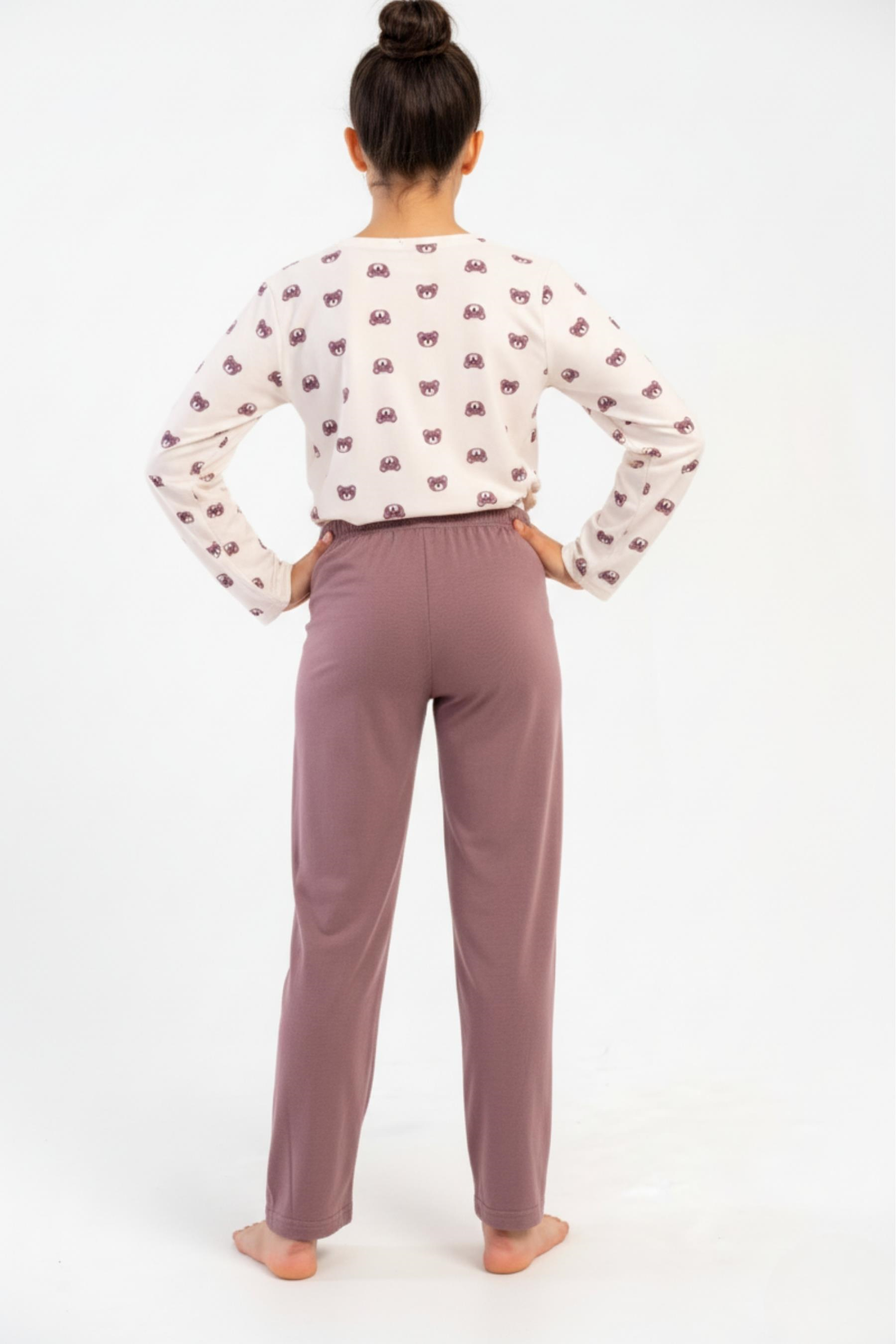 Kız Çocuk Sütlü  Kahve Pijama Altı