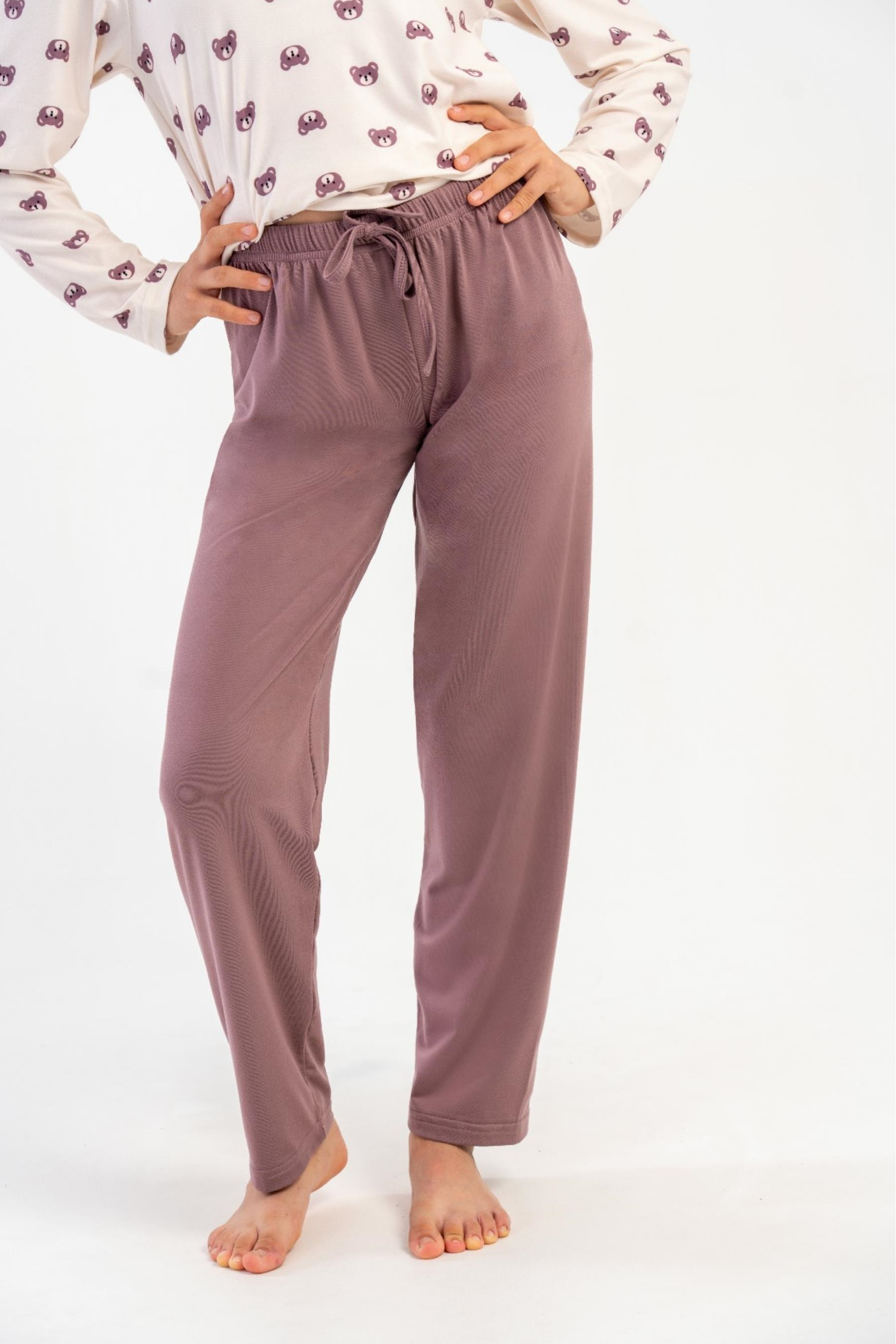 Kız Çocuk Sütlü  Kahve Pijama Altı