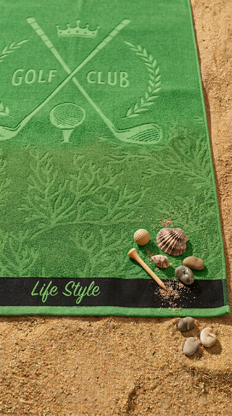 Yeşil Golf Desen Plaj Havlusu