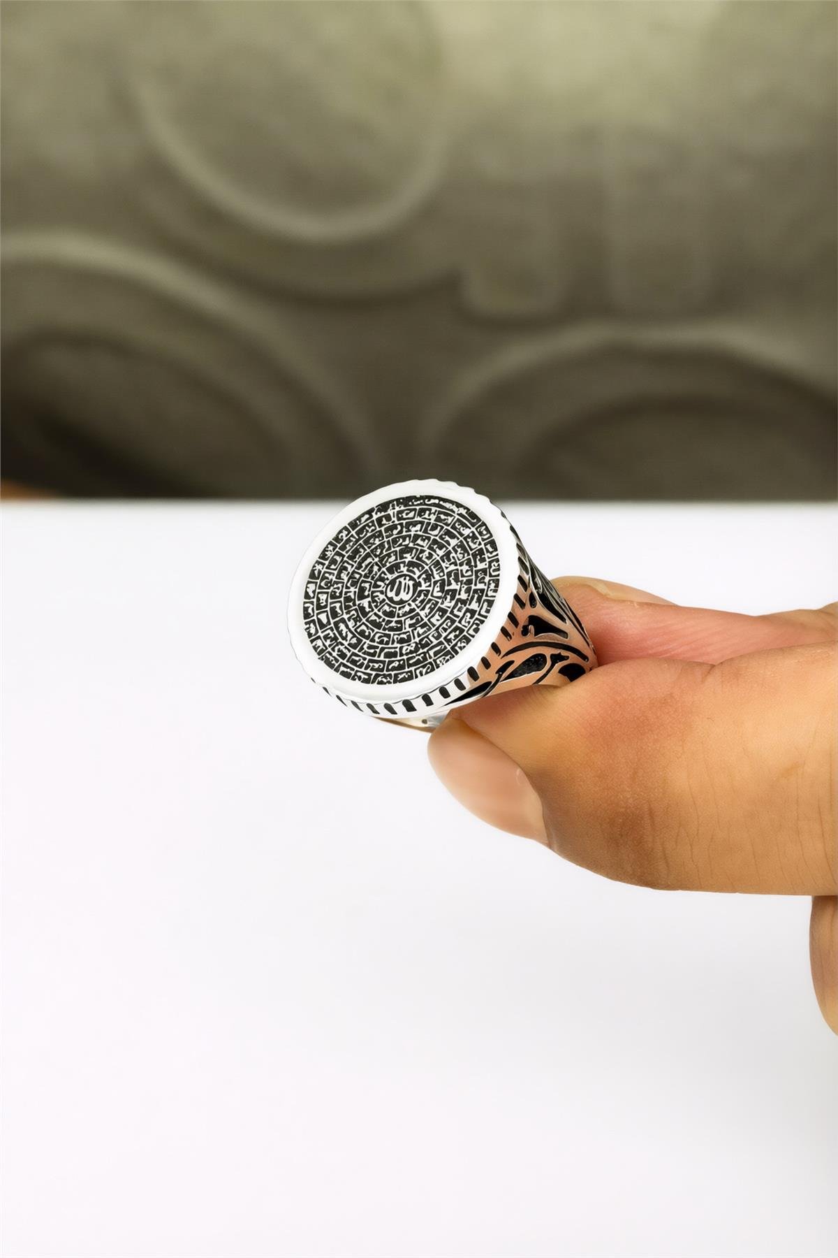 925 Ayar Esmaül Hüsna Yazılı Gümüş Erkek Yüzük