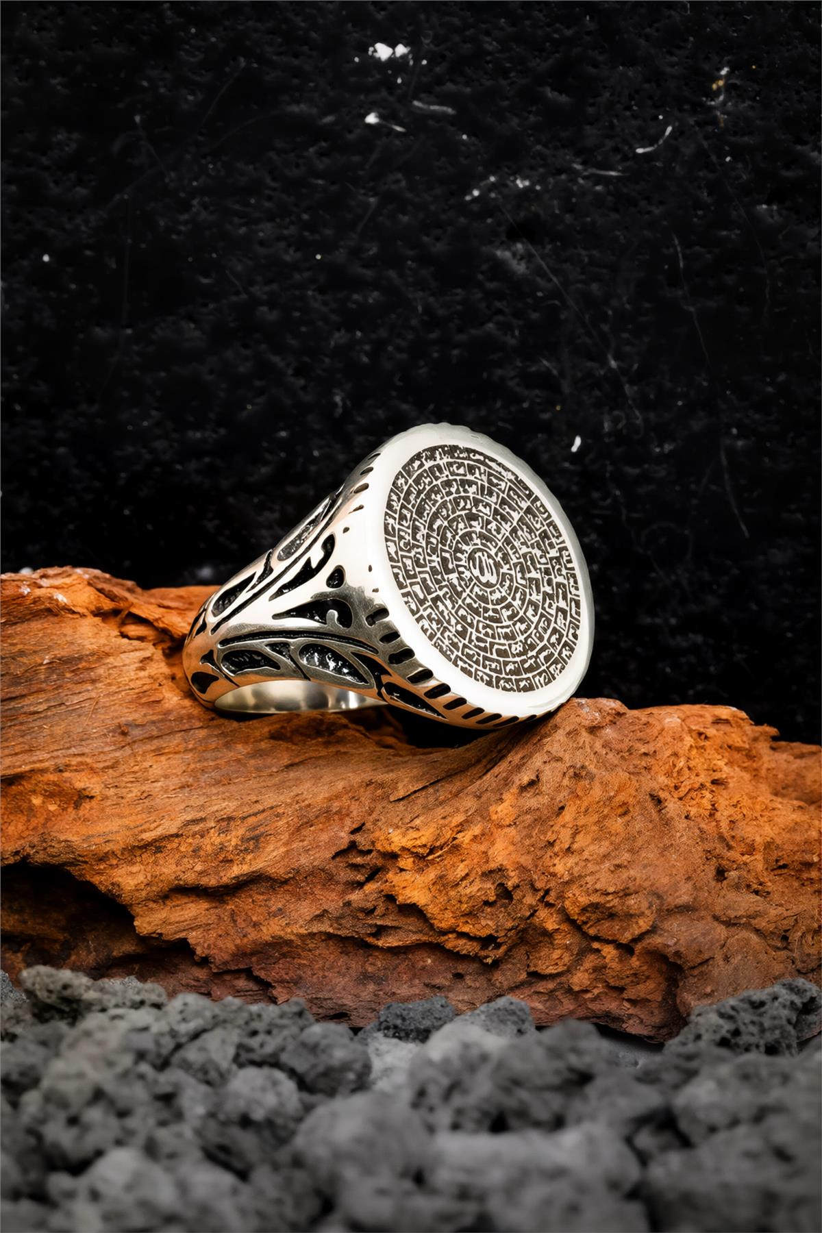 925 Ayar Esmaül Hüsna Yazılı Gümüş Erkek Yüzük