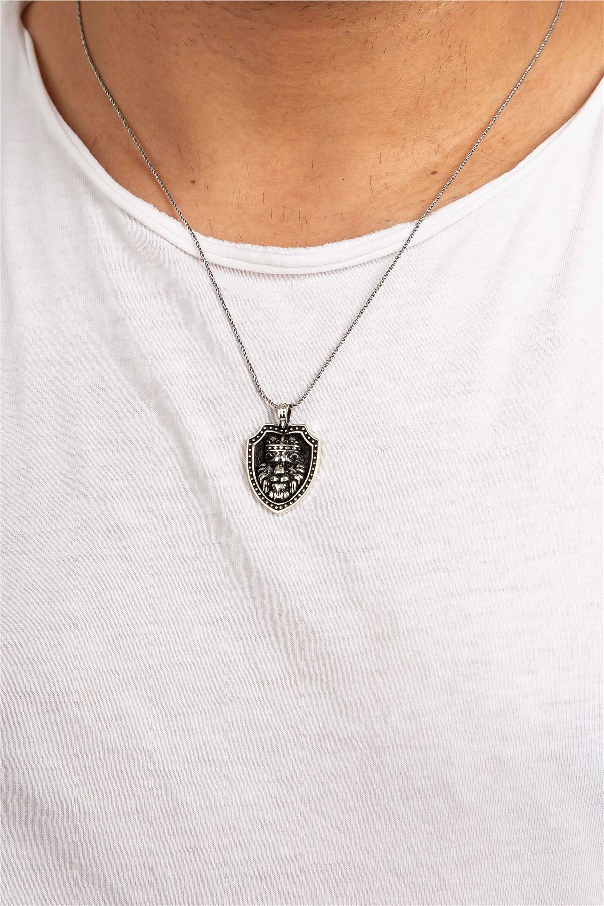 925 Ayar Gümüş Aslan Kral Erkek Kolye