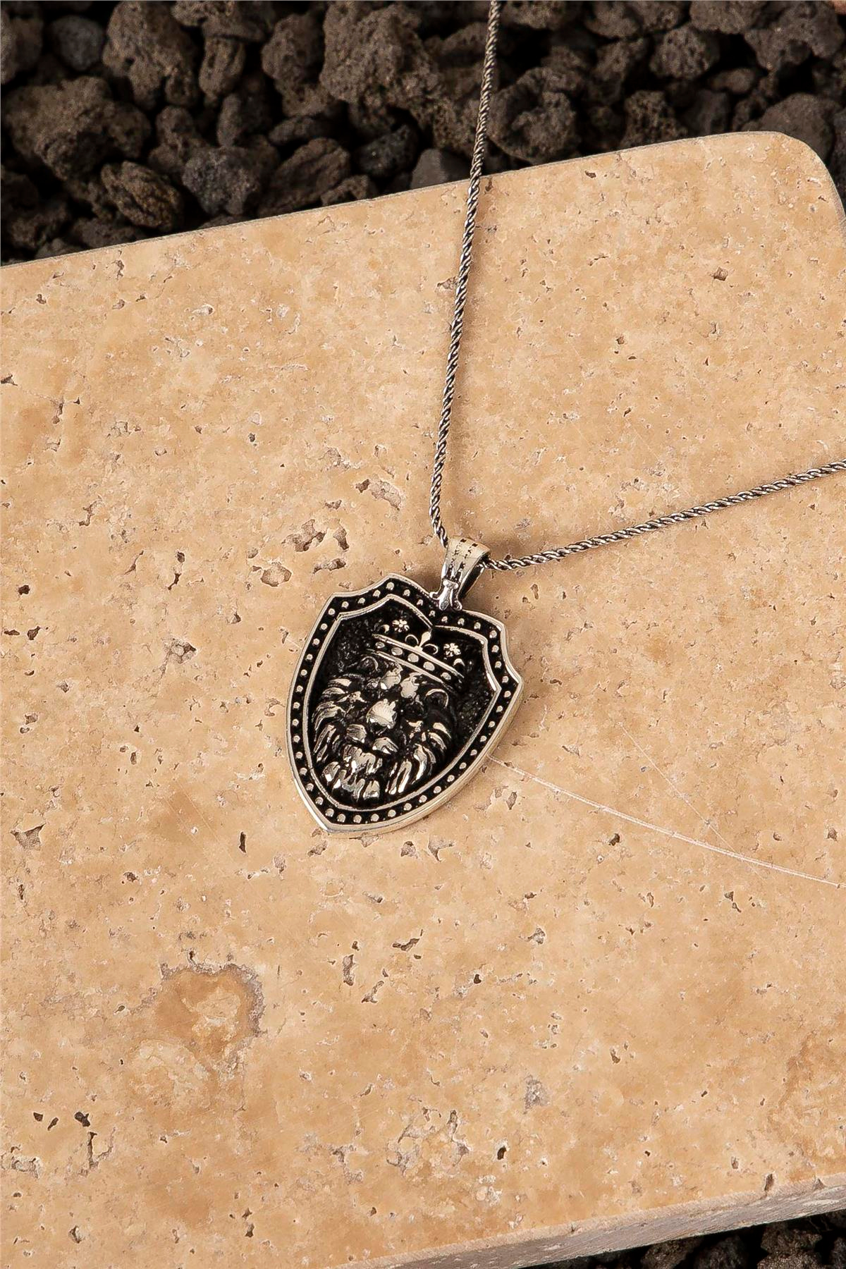 925 Ayar Gümüş Aslan Kral Erkek Kolye