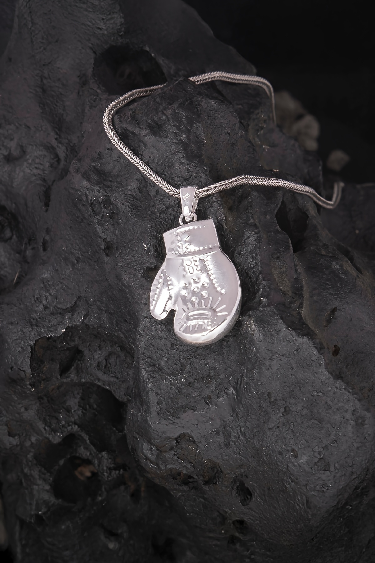 925 Ayar Gümüş Boks Eldiveni Erkek Kolye