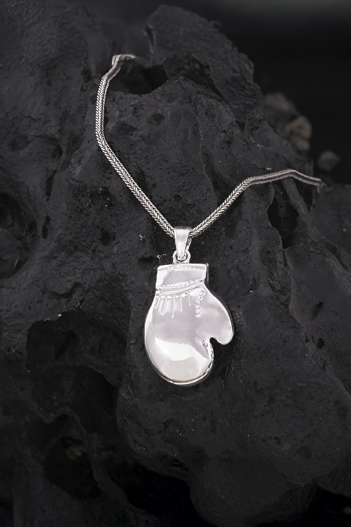 925 Ayar Gümüş Boks Eldiveni Erkek Kolye