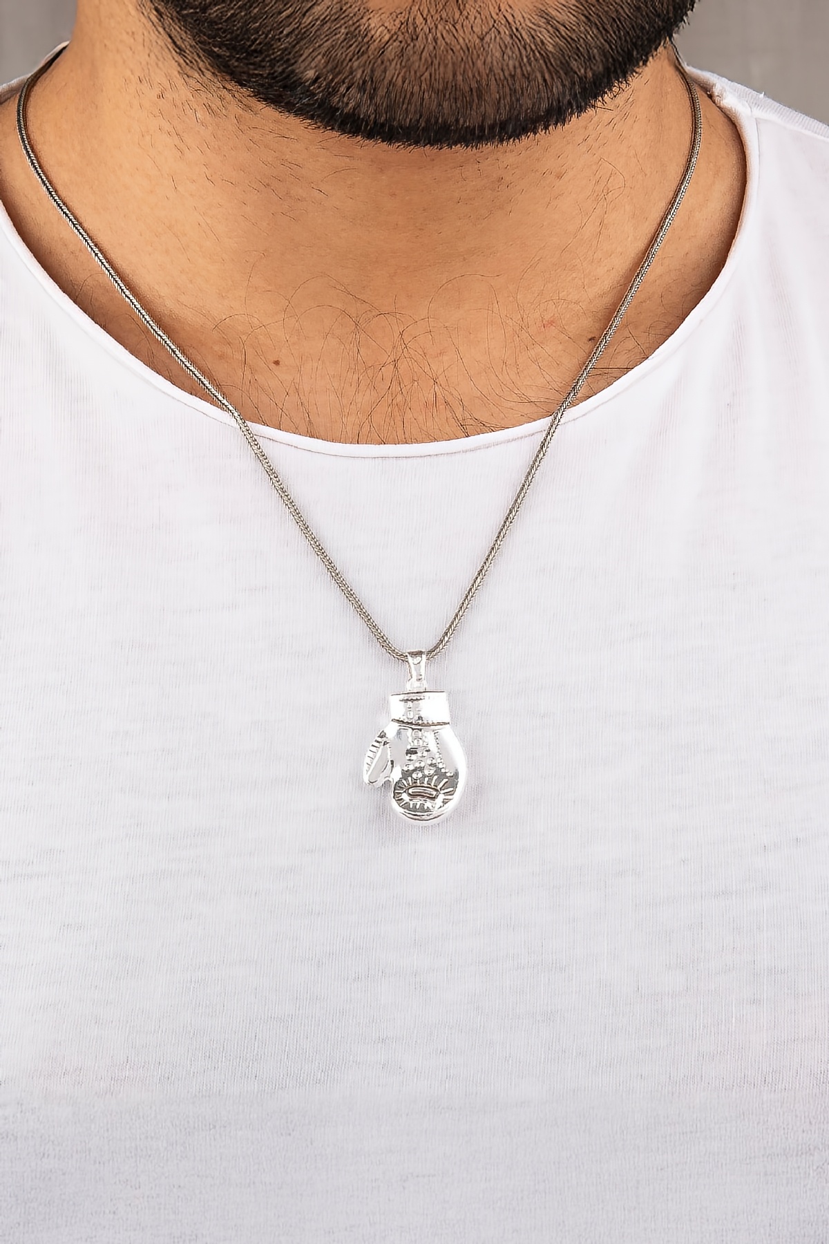 925 Ayar Gümüş Boks Eldiveni Erkek Kolye