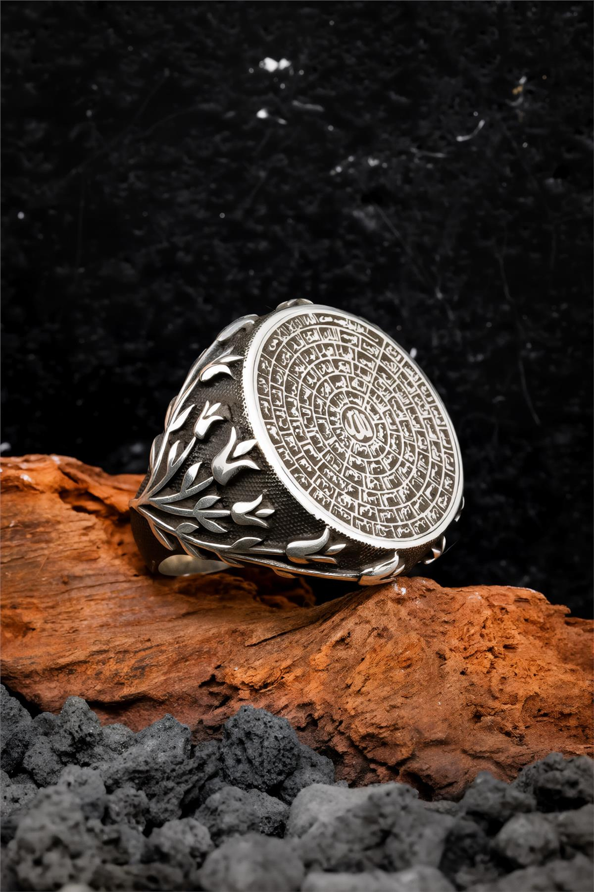 925 Ayar Gümüş Esmaül Hüsna Erkek Yüzük