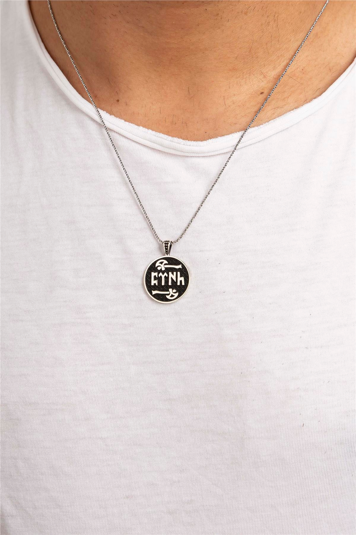 925 Ayar Gümüş Göktürkçe Türk Yazılı Balta Erkek Kolye