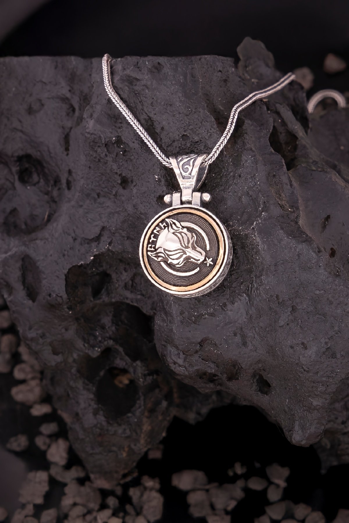 925 Ayar Gümüş Göktürkçe Türk Yazılı Bozkurt Erkek Kolye