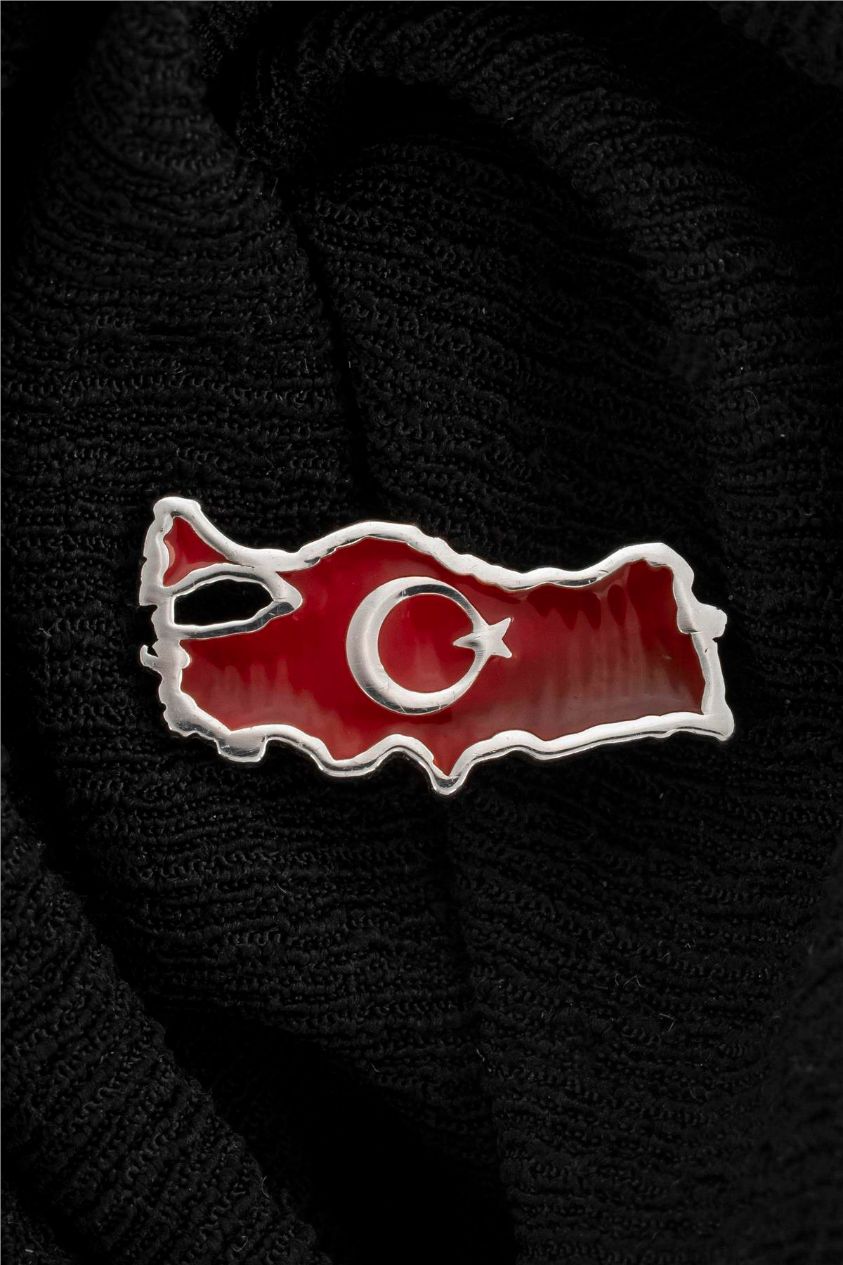 925 Ayar Gümüş Mineli Türkiye Haritası Rozet