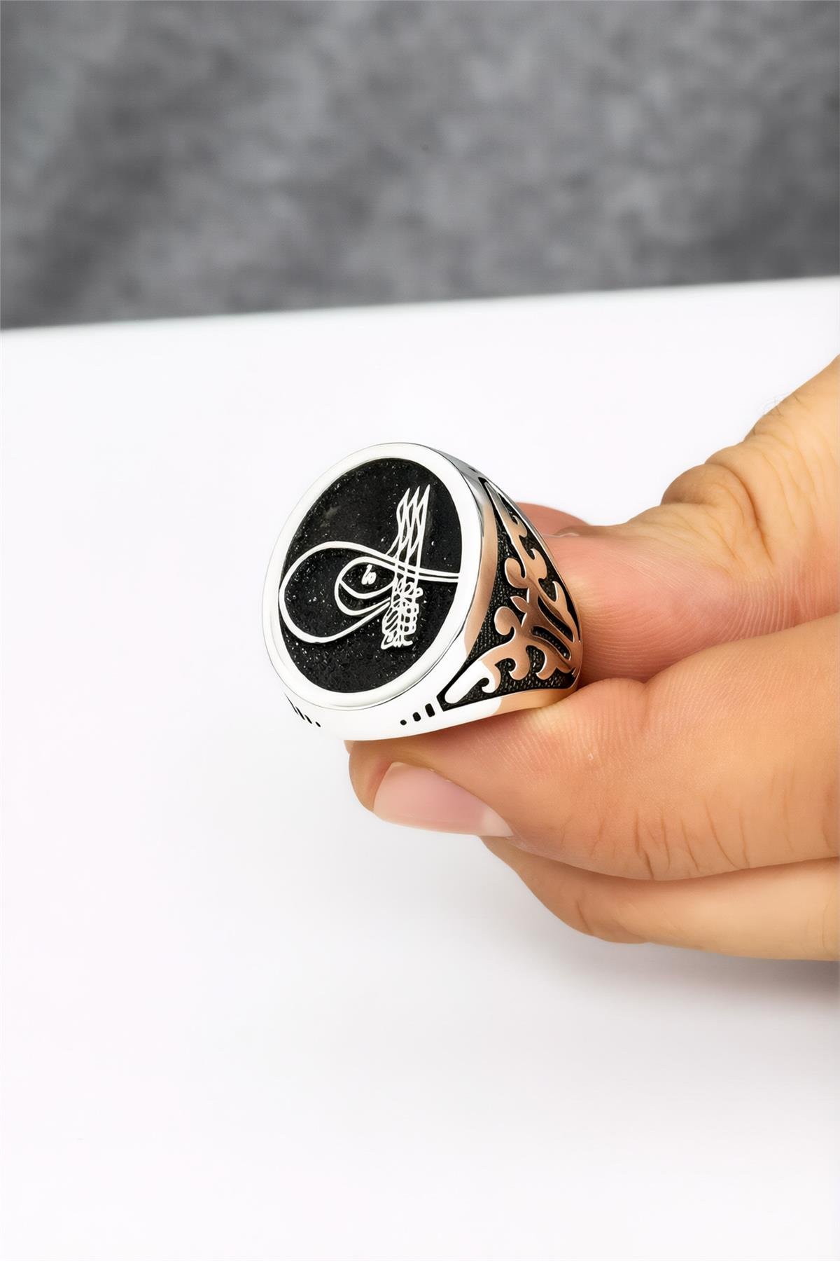 925 Ayar Kanuni Sultan Süleyman Tuğrası Erkek Yüzük