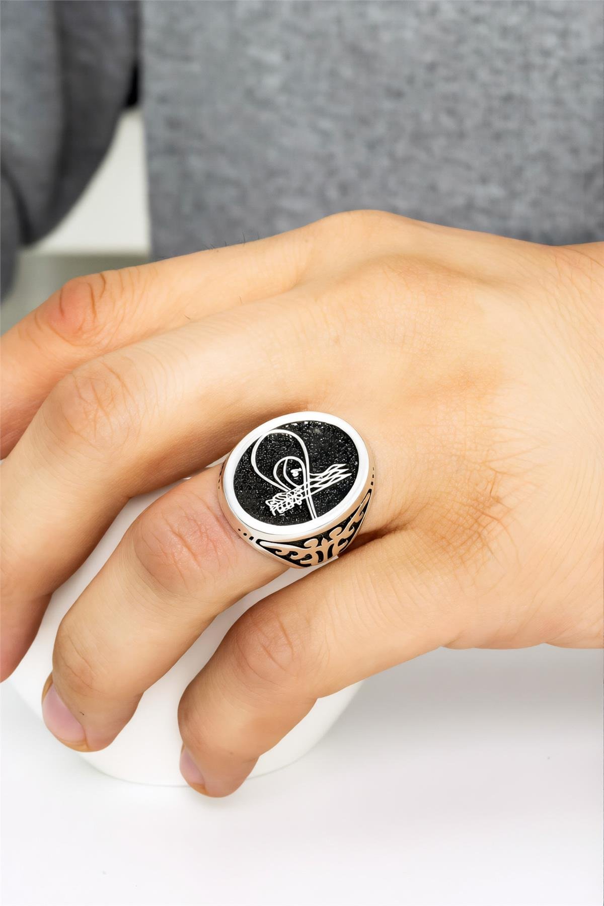 925 Ayar Kanuni Sultan Süleyman Tuğrası Erkek Yüzük
