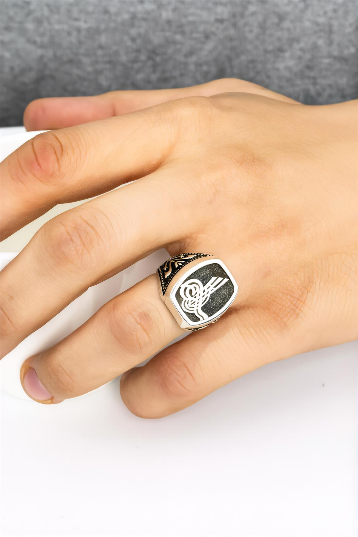 925 Ayar Tuğralı Gümüş Erkek Yüzük
