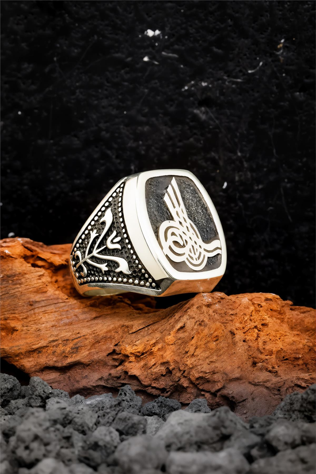 925 Ayar Tuğralı Gümüş Erkek Yüzük