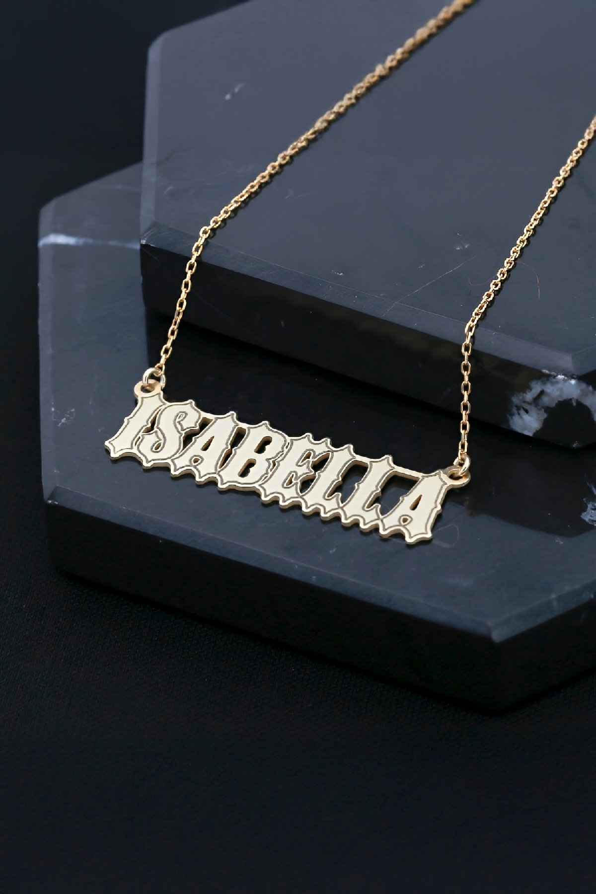 Altın Kaplama İsimli Gümüş Bayan Kolye