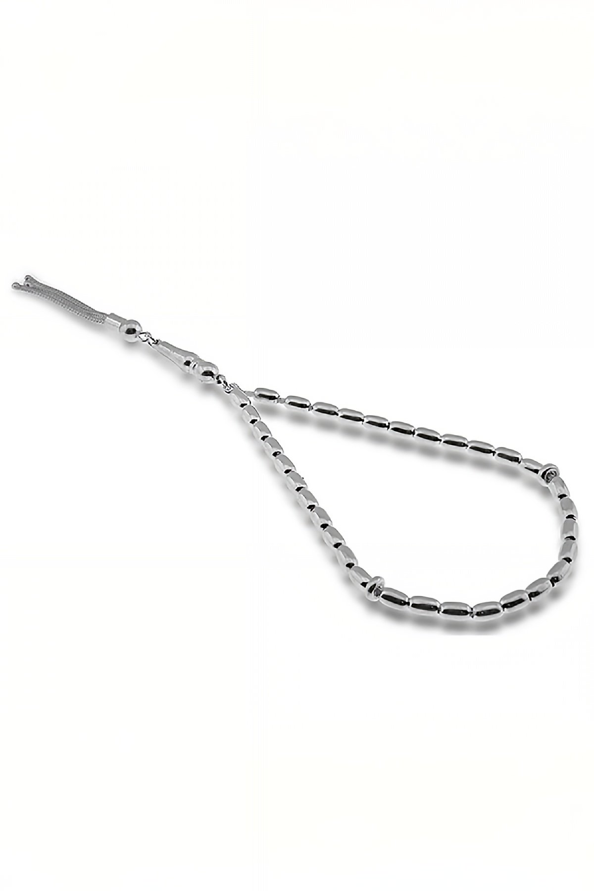 Arpa Tane Düz Gümüş Tesbih