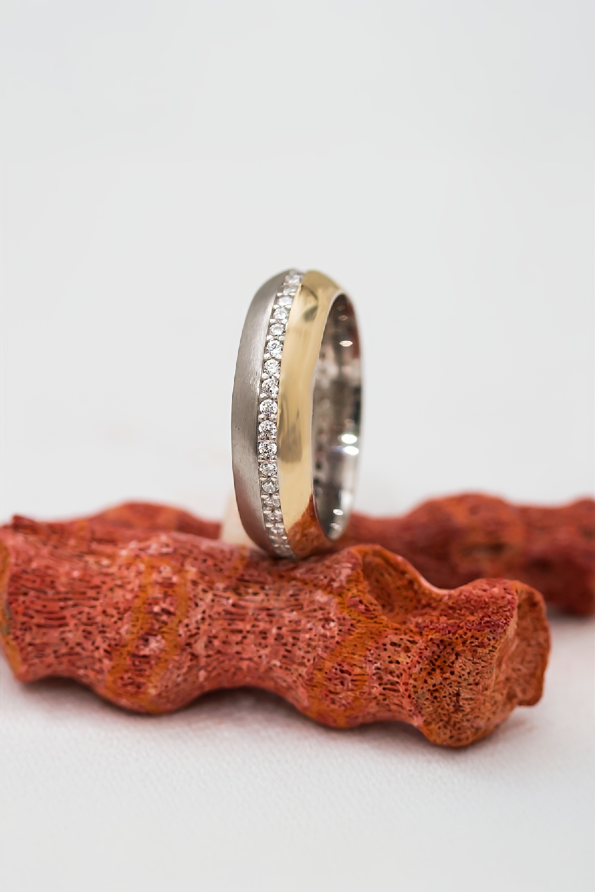 Çift Şerit Zirkon Taşlı Gümüş Bayan Alyans