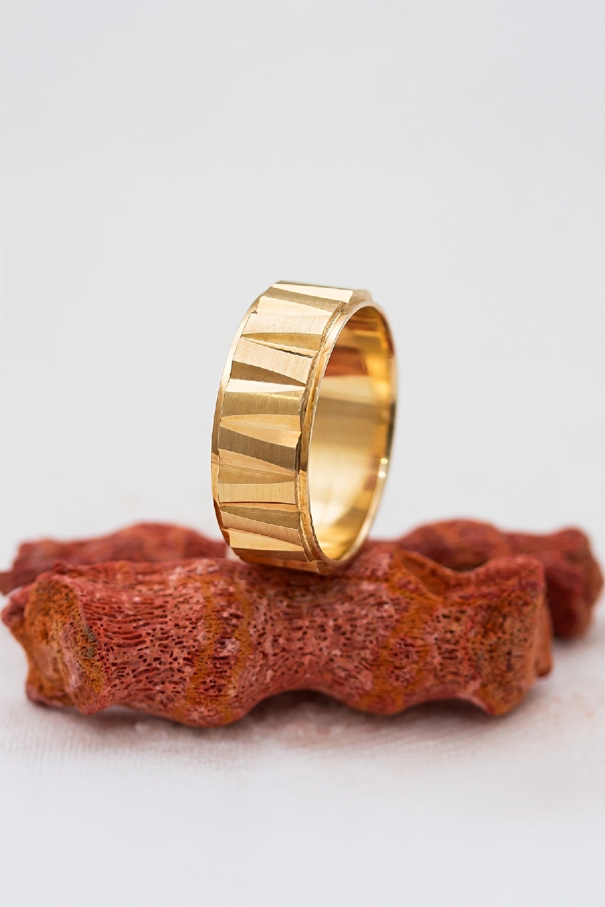 Grek Model Altın Renk Gümüş Unisex Alyans