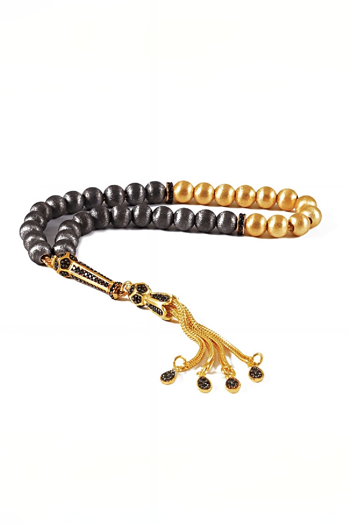 Gümüş Siyah Zirkon Taşlı Tesbih