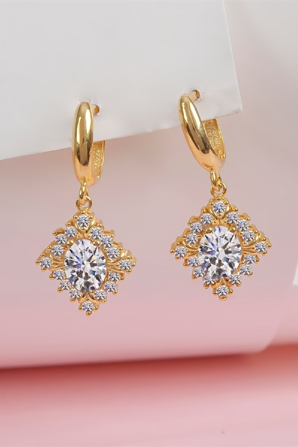 Mekik Model Altın Kaplama 925 Ayar Gümüş Küpe