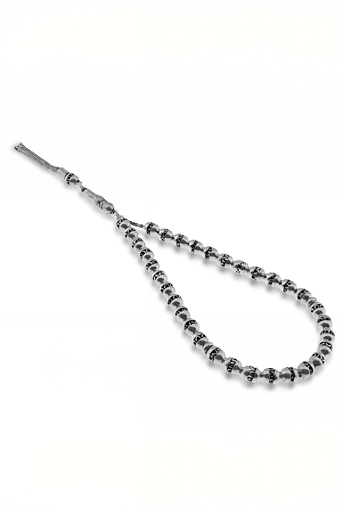 Oksitli Oval Gümüş Tesbih