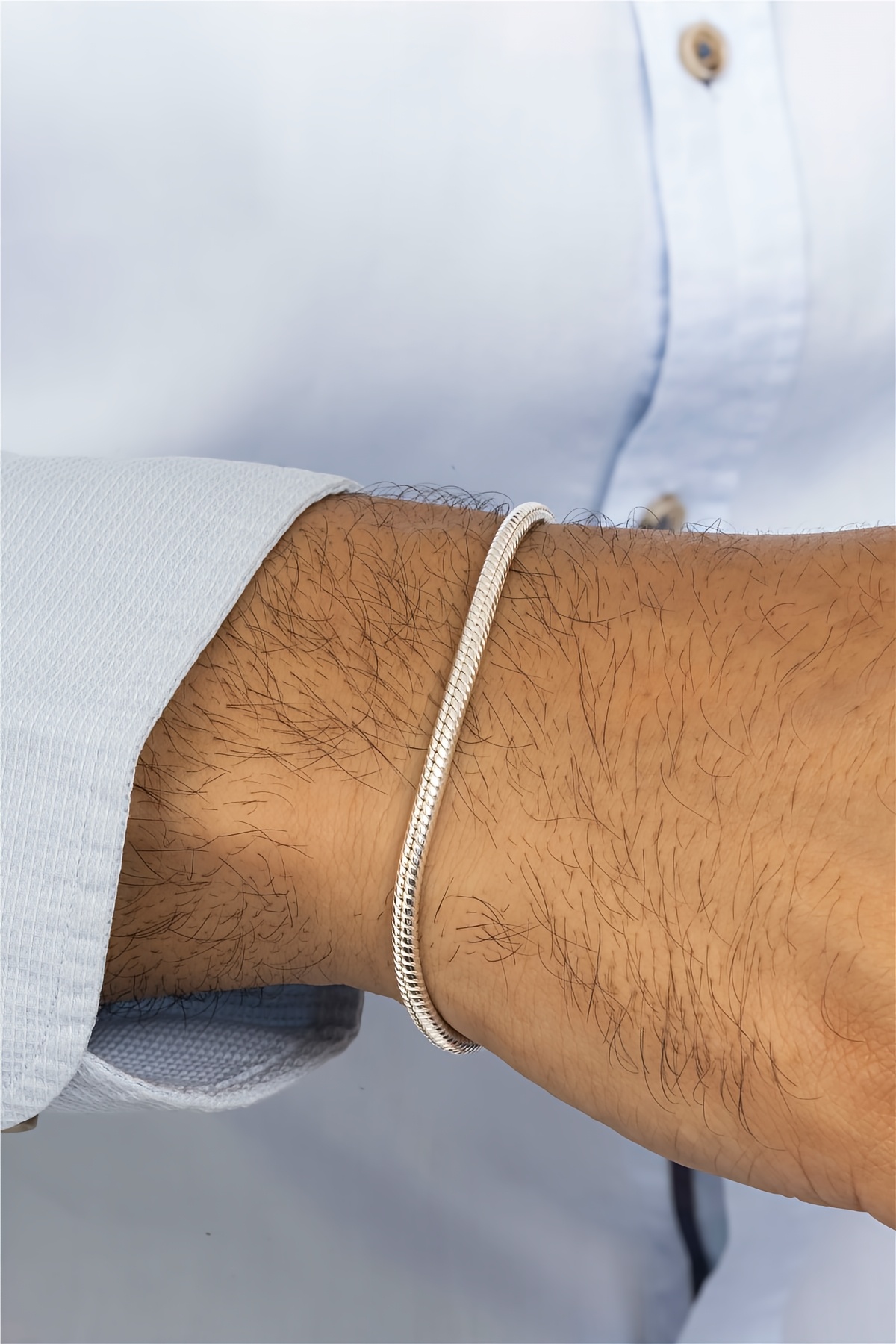 Yılan Zincir Gümüş Erkek Bileklik