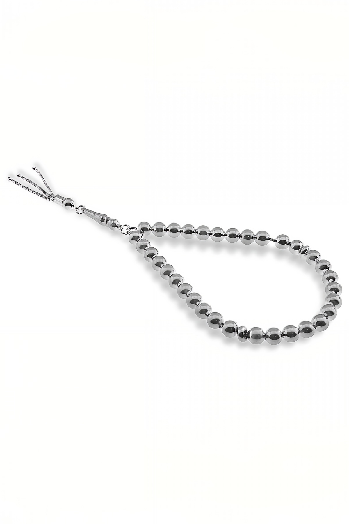 Yuvarlak Düz Gümüş Tesbih