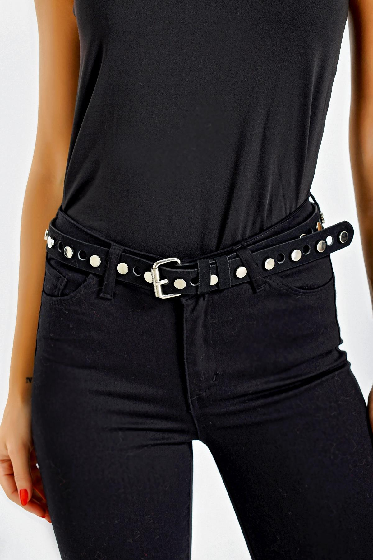 S-21K3720007Studded Nubuck Belt