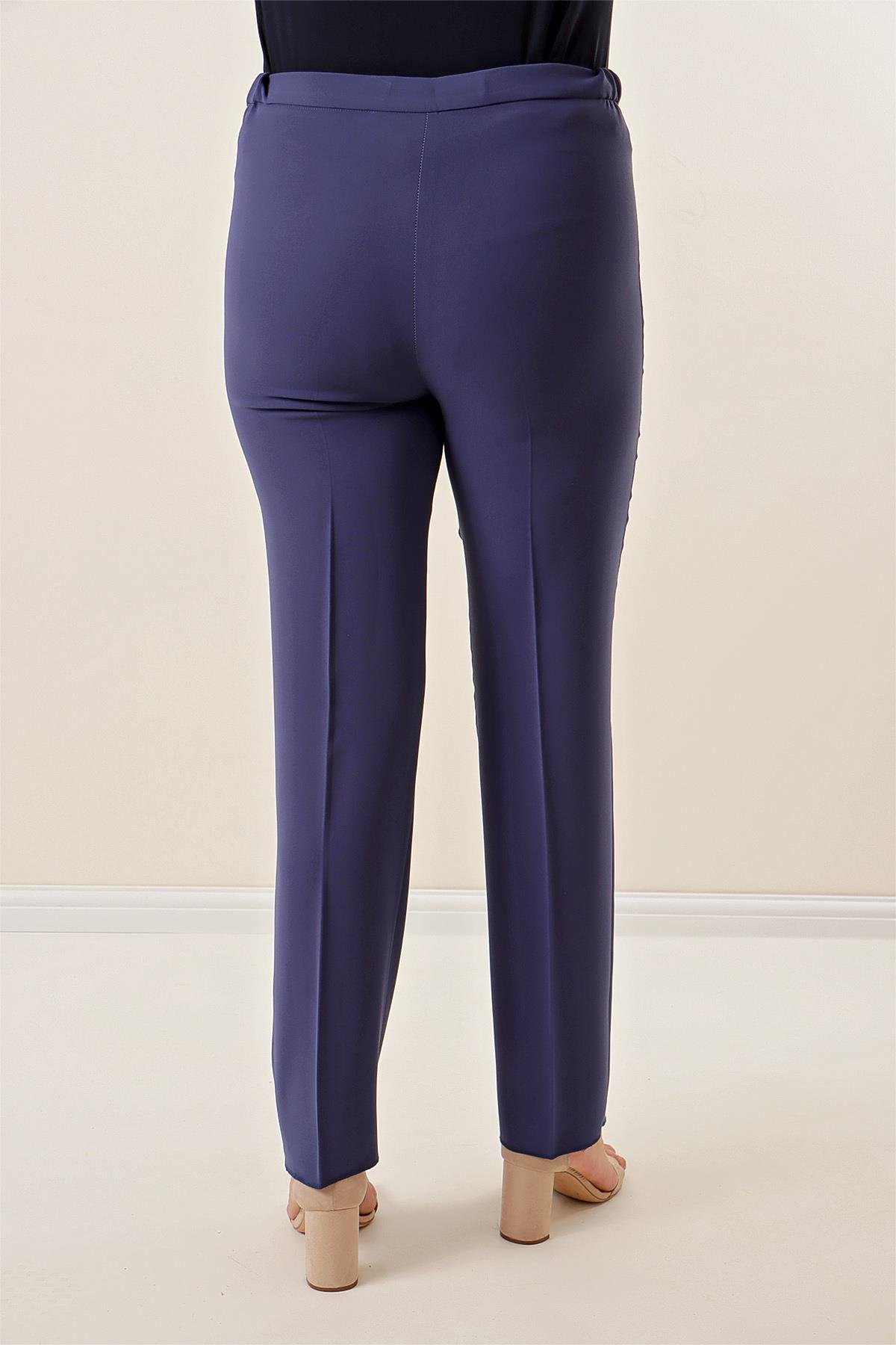 S-22K1190014Elastic Sides Imported Crepe Plus Size Pants