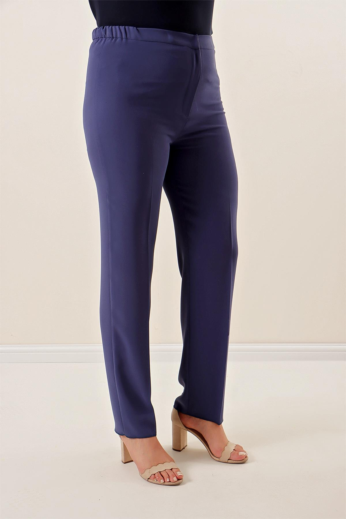 S-22K1190014Elastic Sides Imported Crepe Plus Size Pants