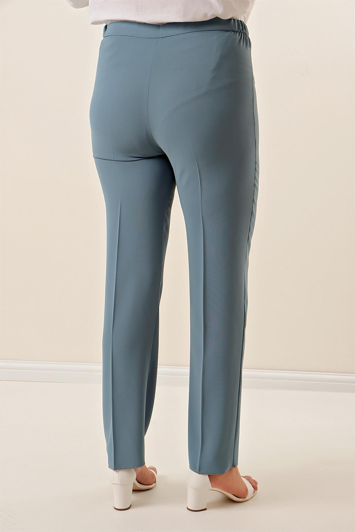 S-22K1190014Elastic Sides Imported Crepe Plus Size Pants