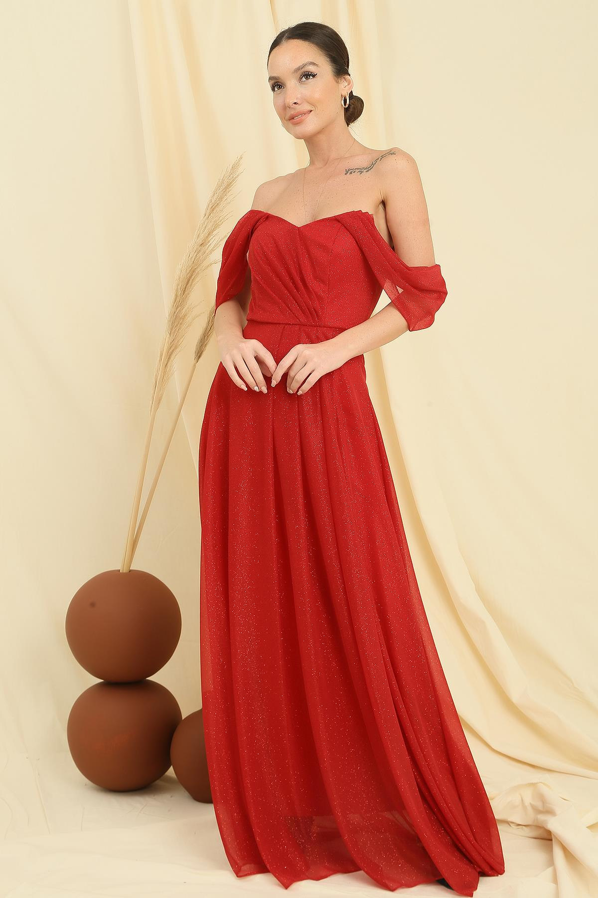 S-23K0230045Low Tulle Dress With Long Sleeves Lined Skirt The Silvery Pilisel