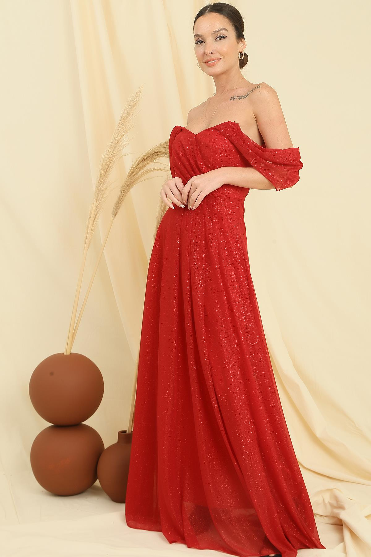 S-23K0230045Low Tulle Dress With Long Sleeves Lined Skirt The Silvery Pilisel