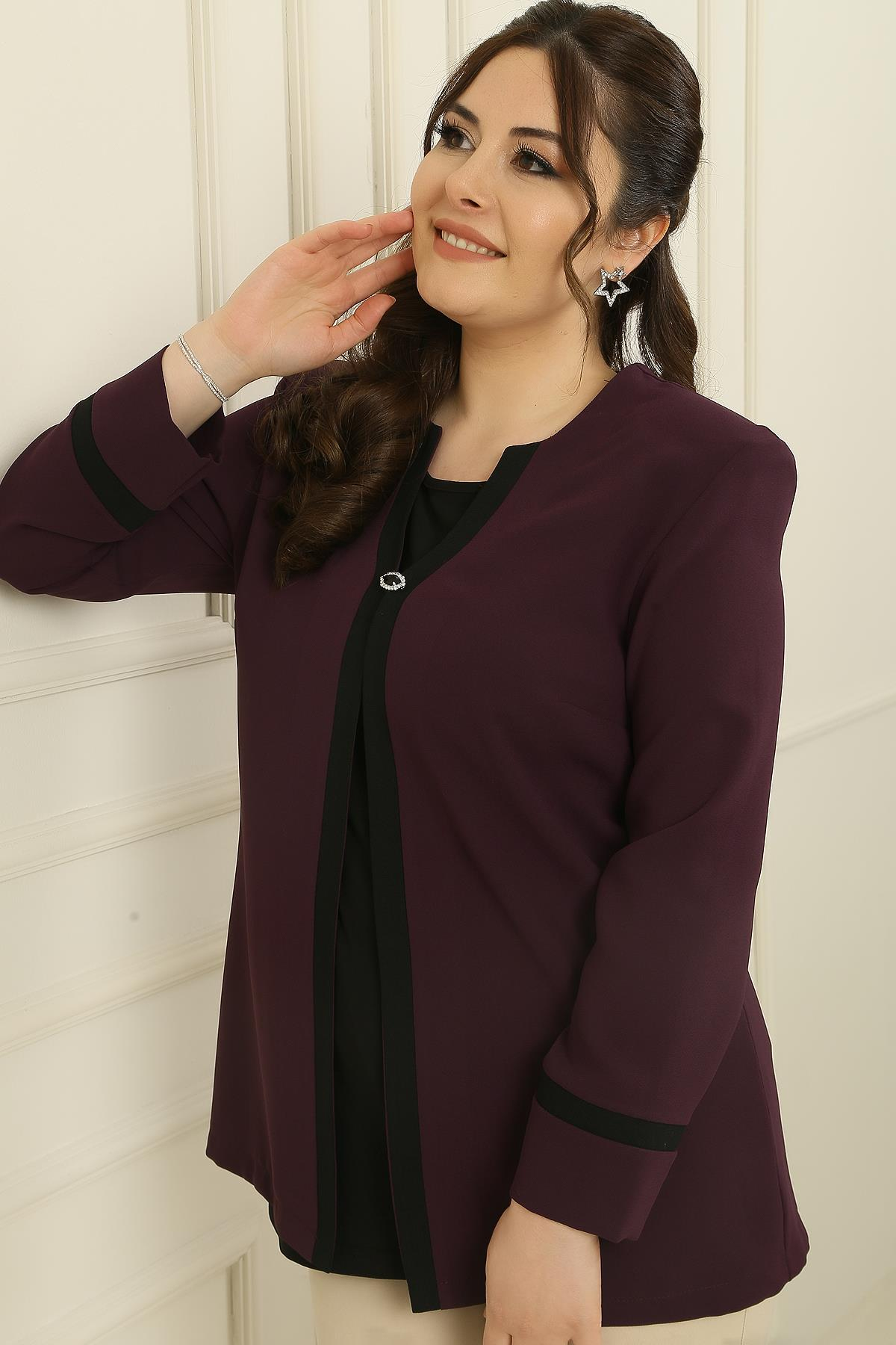 S-23K0520008Lycra crepe jacket with oversized shoulders shoulder pads inside the athlete garnil 2-team