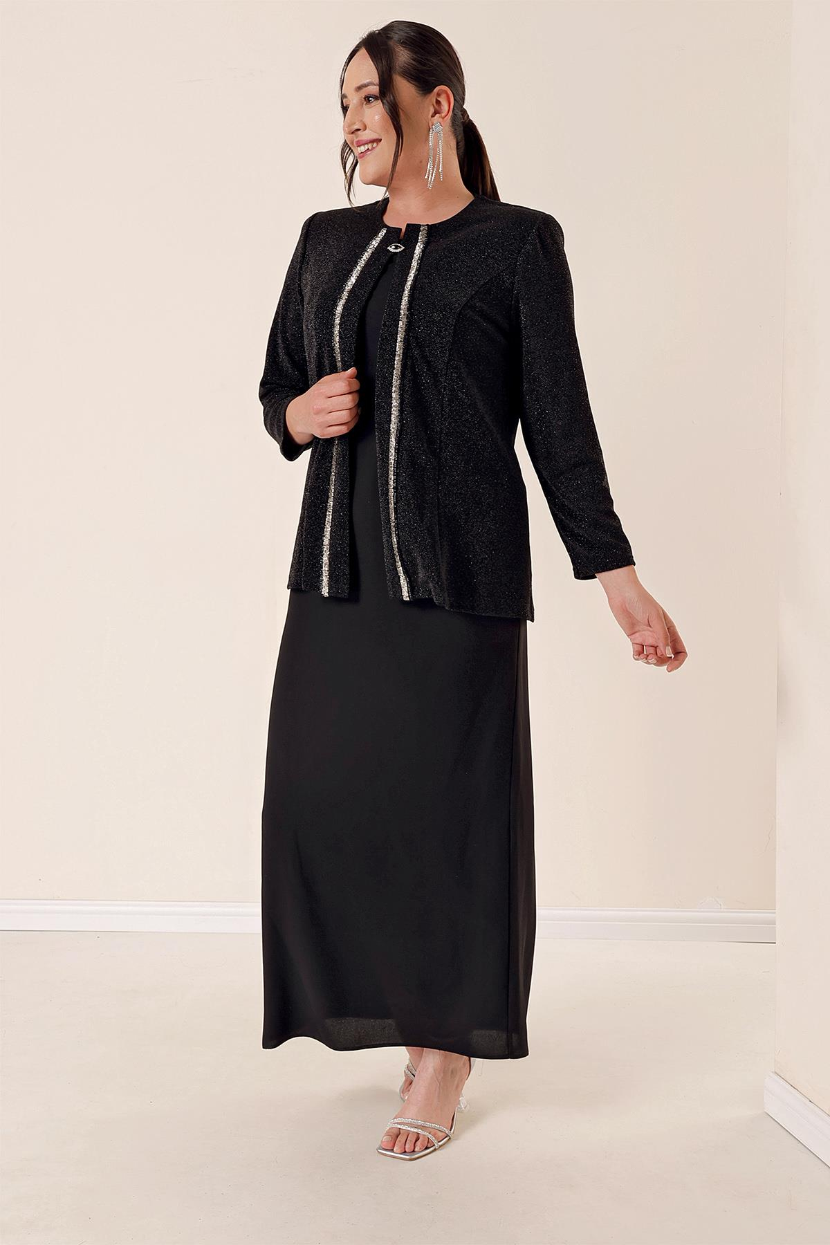 S-23K0520022Detailed Lined dress jacket Sequin and stone B. B. Set